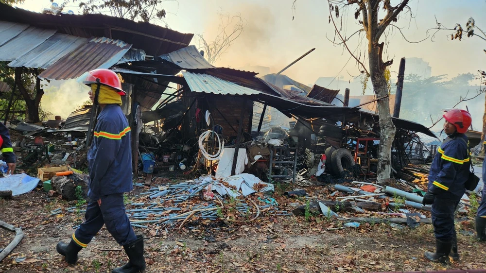 Hiện trường vụ cháy. Ảnh: TS