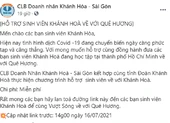 Hỗ trợ miễn phí sinh viên Khánh Hòa tại TP.HCM về quê 