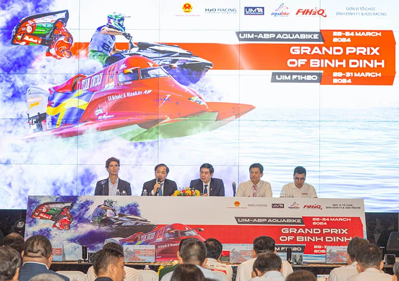 Họp báo công bố Giải đua thuyền máy nhà nghề quốc tế Grand Prix of Binh Dinh 2024. Ảnh: LT