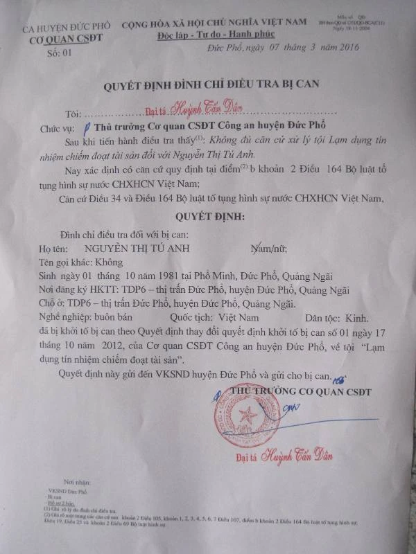 Bị hình sự hóa, nữ doanh nhân đòi bồi thường 8,7 tỉ đồng ảnh 2