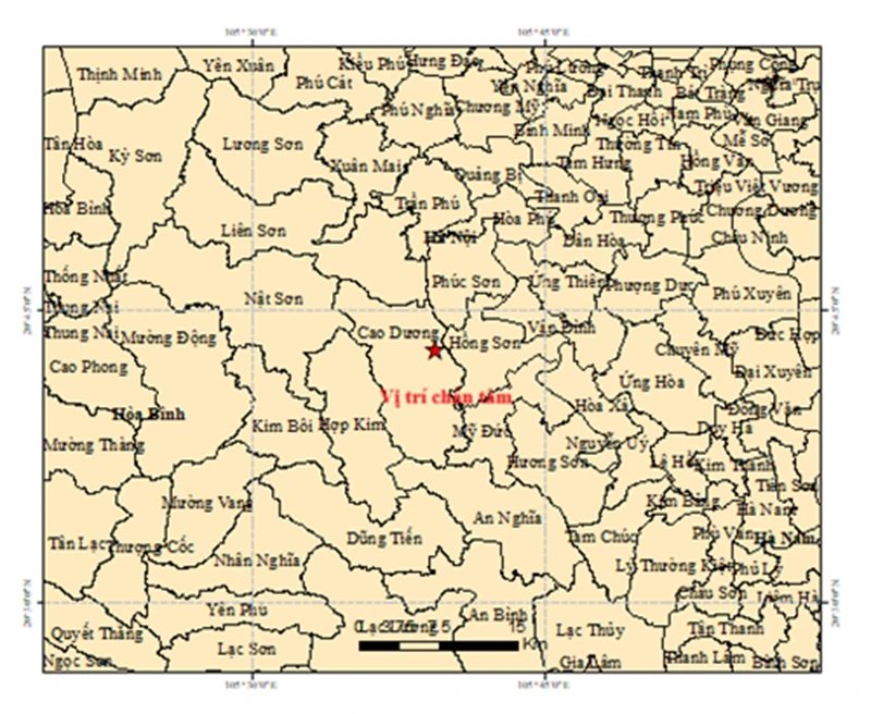 Xảy ra động đất ở Phú Thọ