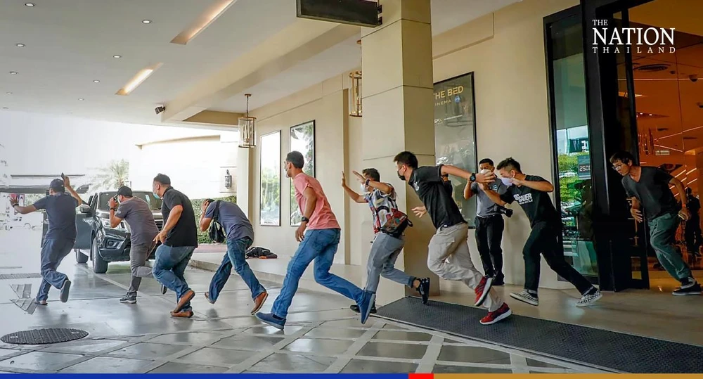 Cảnh sát Thái Lan diễn tập an ninh trước thềm hội nghị APEC ngày 14-11. Ảnh: THE NATION THAILAND