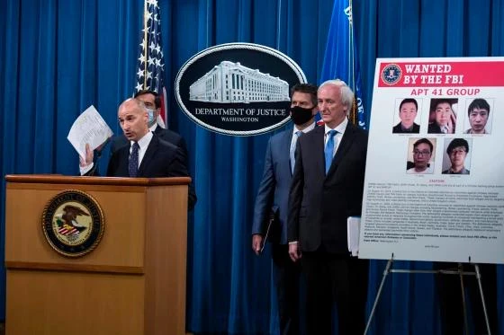 Một số thành viên của nhóm tin tặc APT41 đã bị Bộ Tư pháp Mỹ truy tố vào năm 2020. Ảnh: GETTY IMAGES