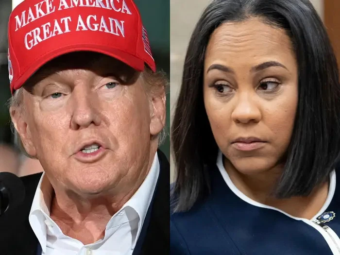 Ông Donald Trump (trái) và Công tố viên trưởng Fulton - bà Fani Willis. Ảnh: REUTERS