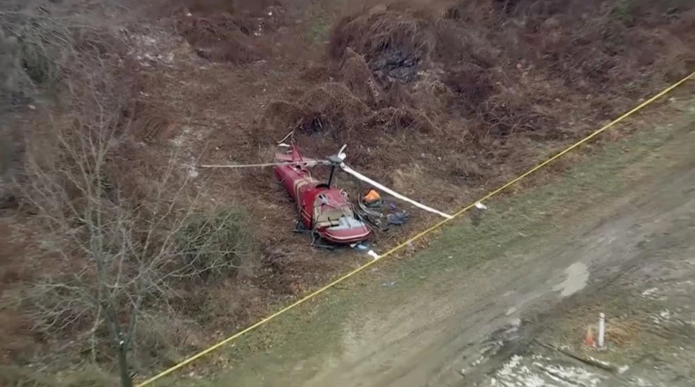 Trực thăng Enstrom F-28A sau vụ tai nạn. Ảnh: FOX5