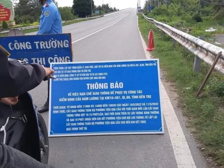 Đơn vị kiểm định thông báo cắt giao thông từng đợt qua cầu thực hiện việc kiểm định
