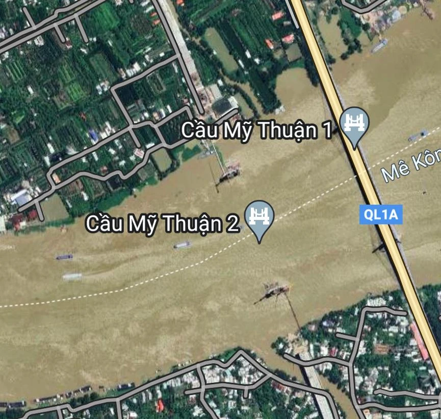 Vị trí thi công cầu Mỹ Thuận 2. Ảnh: TL
