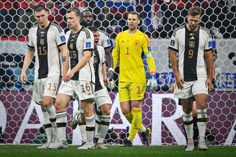 Đức với nỗ lực muộn mằn dù thắng Costa Rica 4-2 vẫn bị loại, đây là lần thứ hai liên tiếp đội tuyển Đức bị loại từ vòng bảng. Ảnh: GETTY IMAGES