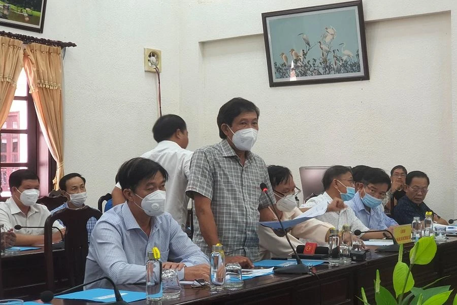 Chiều 20-5-2022, đại diện Sở y tế trả lời báo chí liên quan kit test Việt Á. Ảnh: TRẦN VŨ