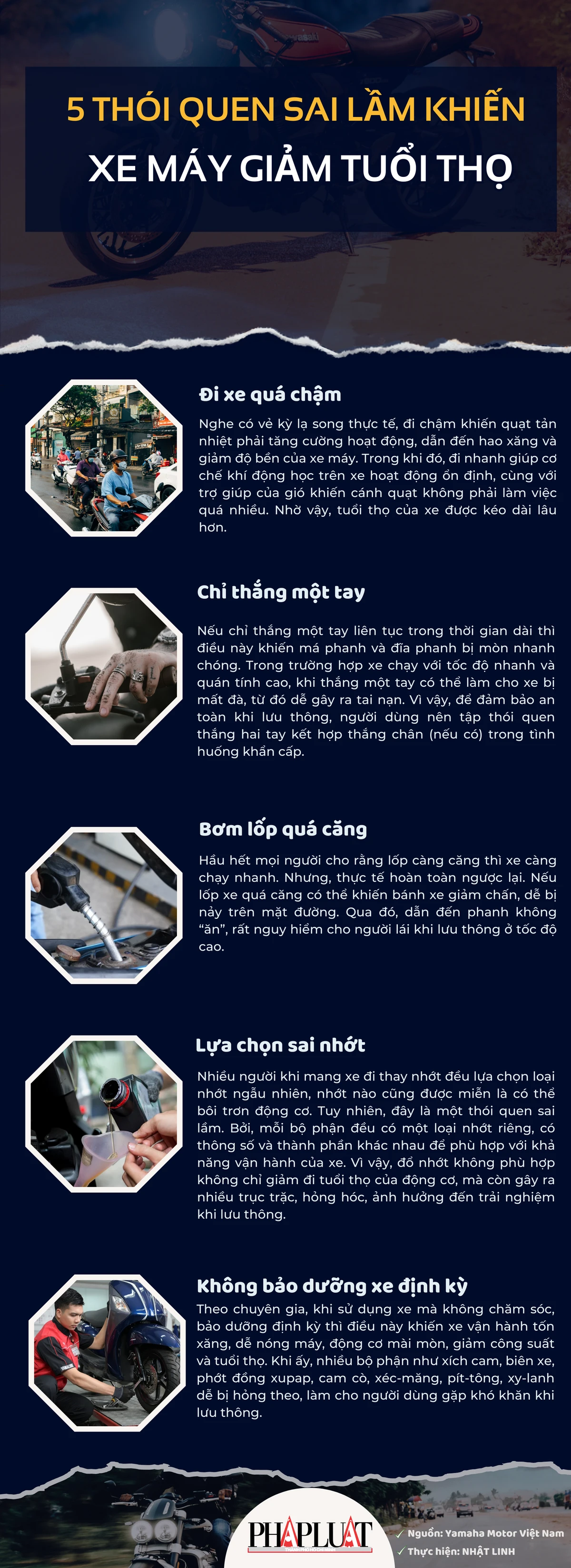 5 thói quen sai lầm khiến xe máy giảm tuổi thọ