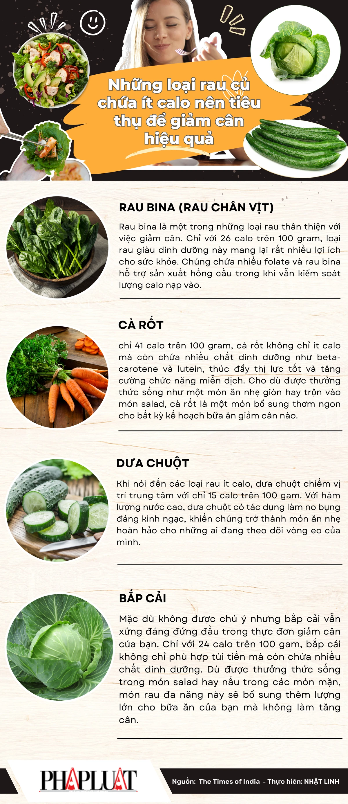 Những loại rau củ chứa ít calo nên tiêu thụ để giảm cân hiệu quả