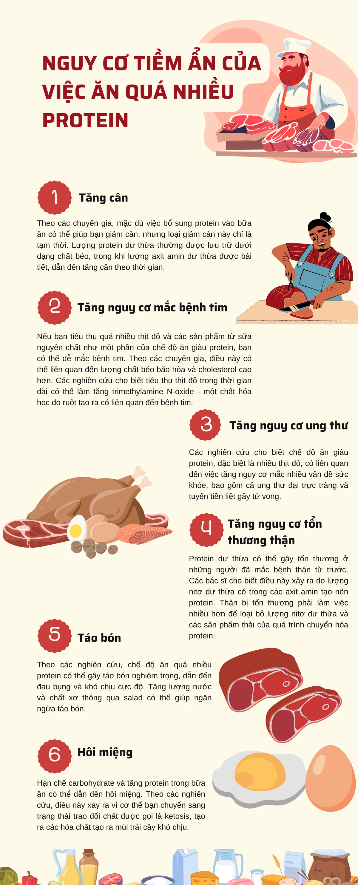 Nguy cơ tiềm ẩn của việc ăn quá nhiều protein