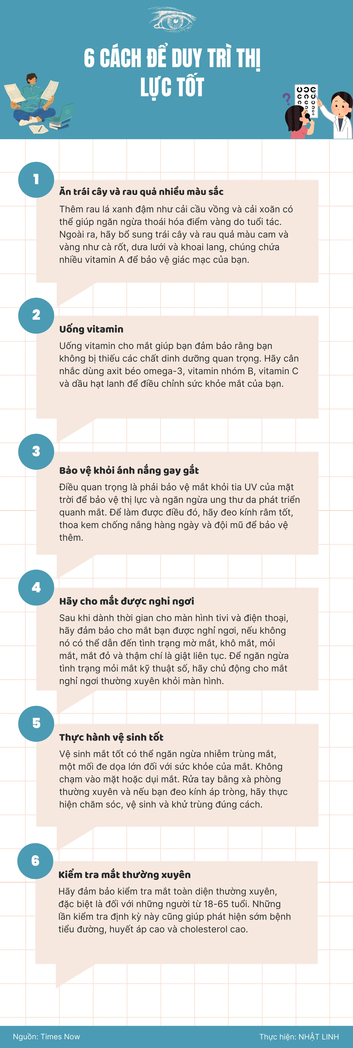 6 cách để duy trì thị lực tốt