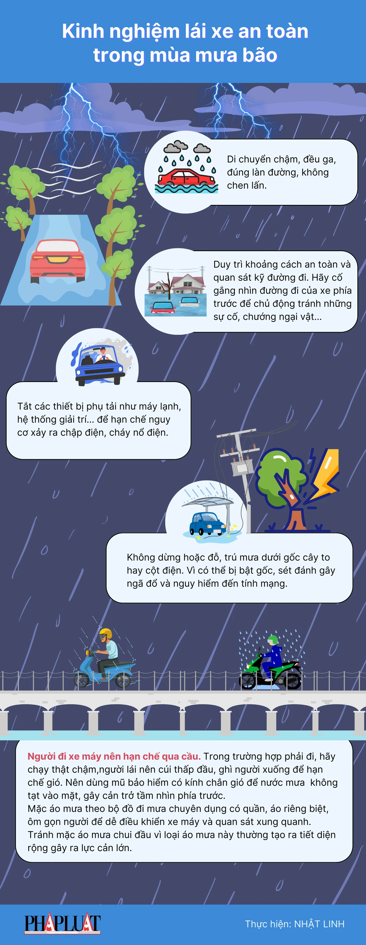 Kinh nghiệm lái xe an toàn trong mùa mưa bão