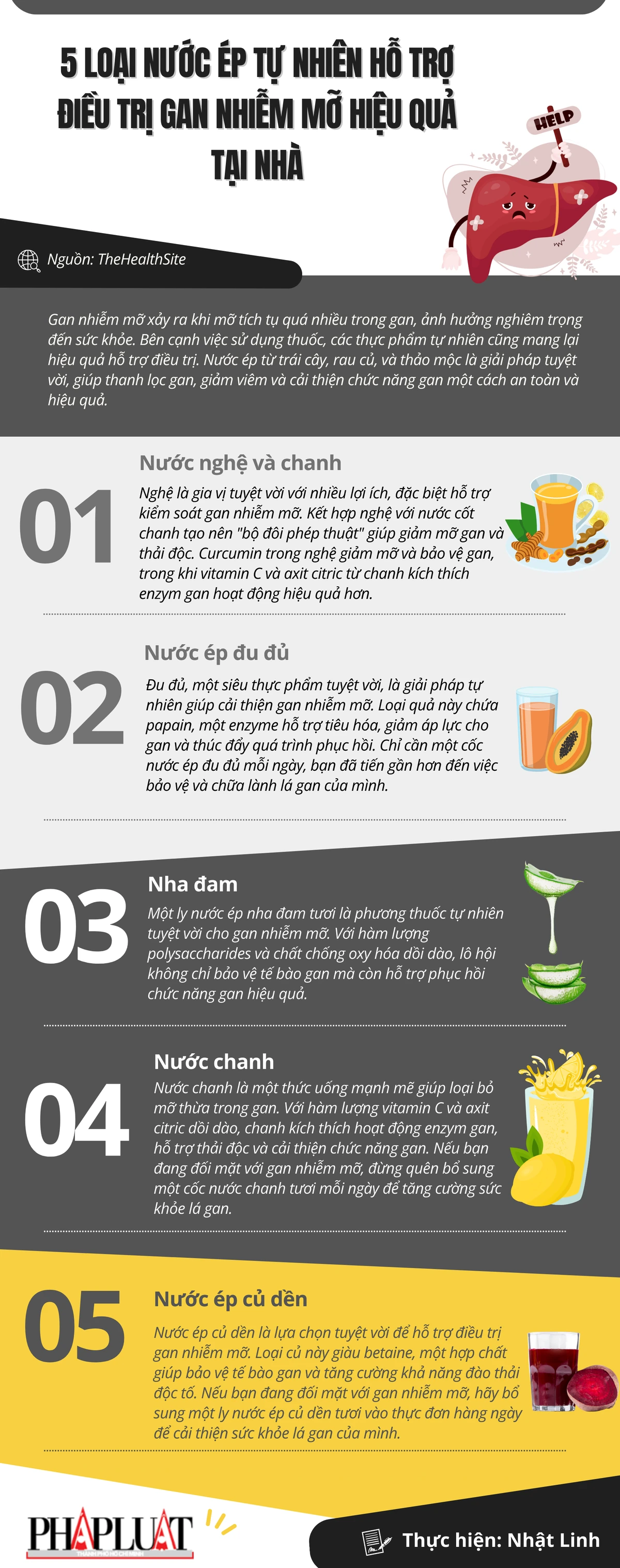 5 loại nước ép tự nhiên hỗ trợ điều trị gan nhiễm mỡ hiệu quả tại nhà