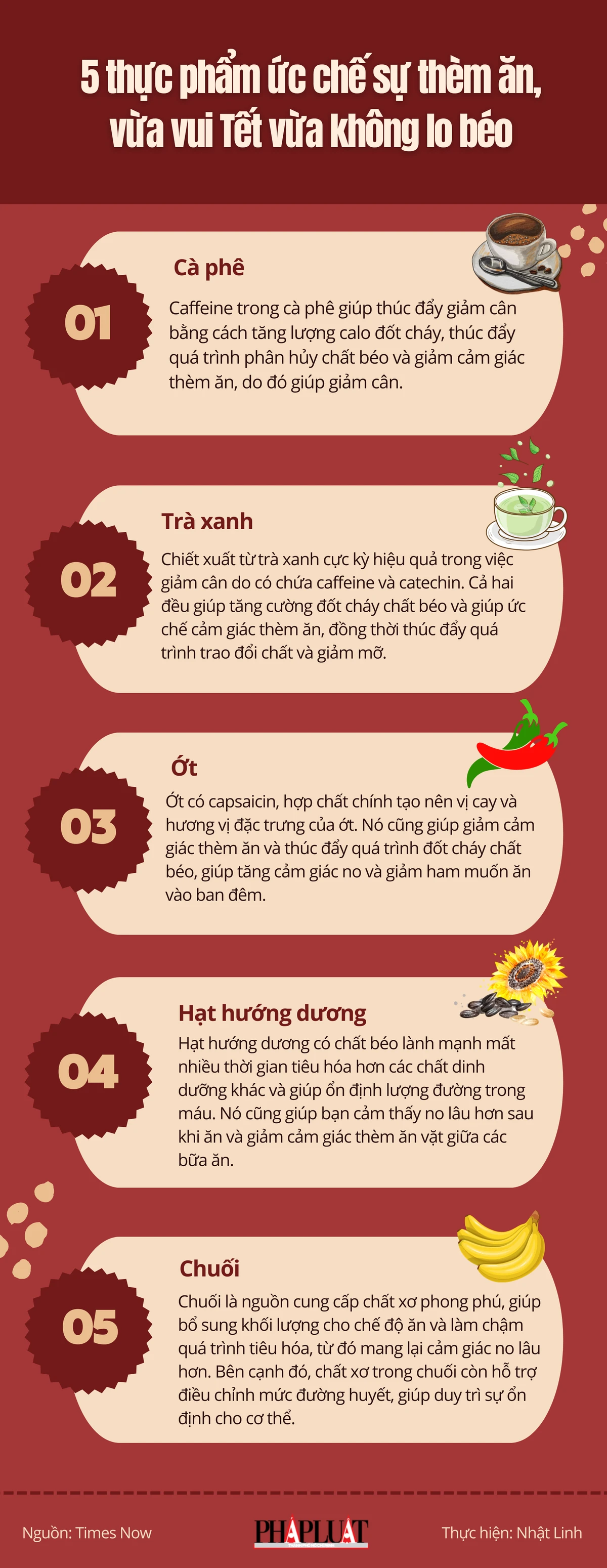 5 thực phẩm ức chế sự thèm ăn, vừa vui Tết vừa không lo béo