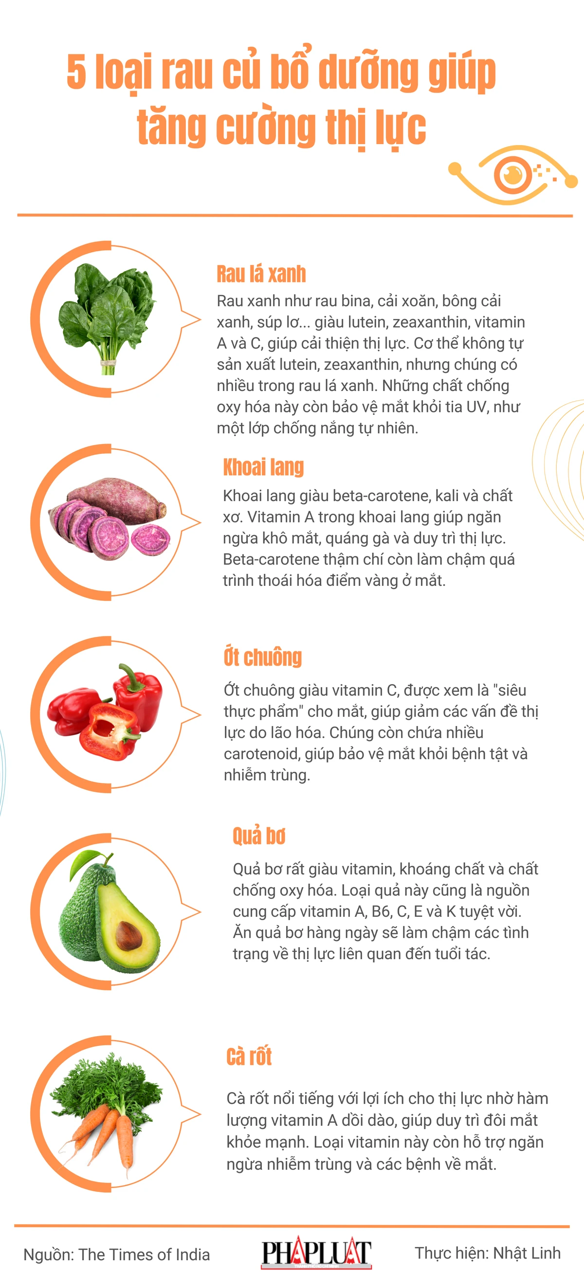 5 loại rau củ bổ dưỡng giúp tăng cường thị lực