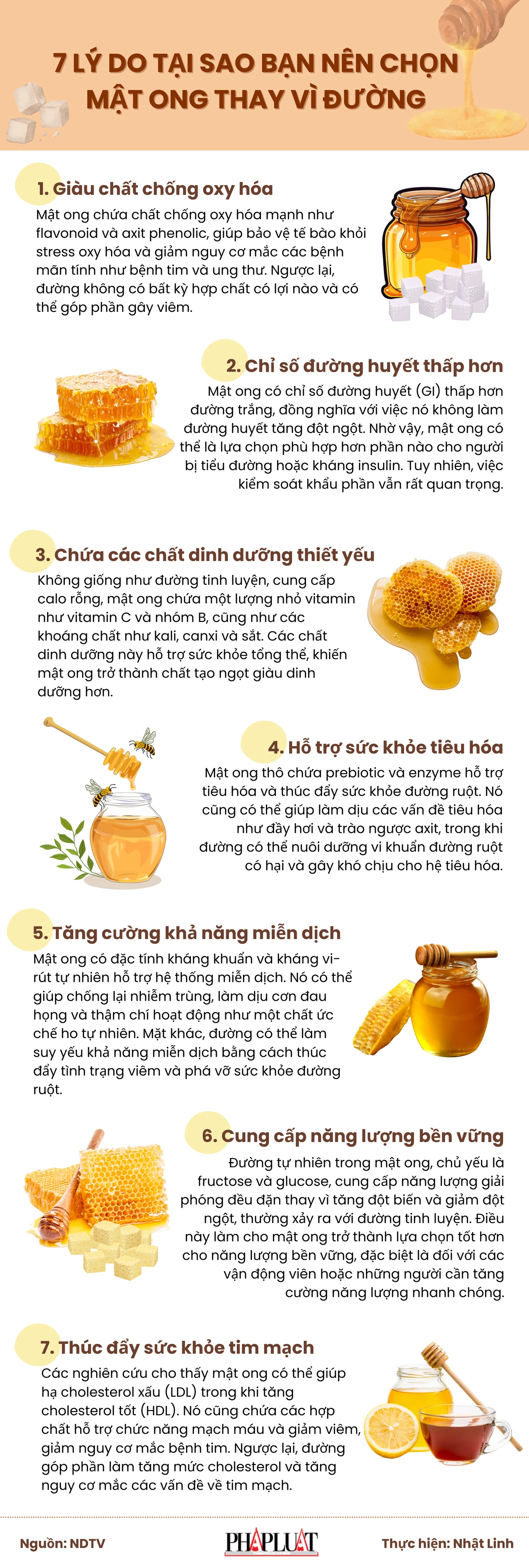 7 lý do tại sao bạn nên chọn mật ong thay vì đường
