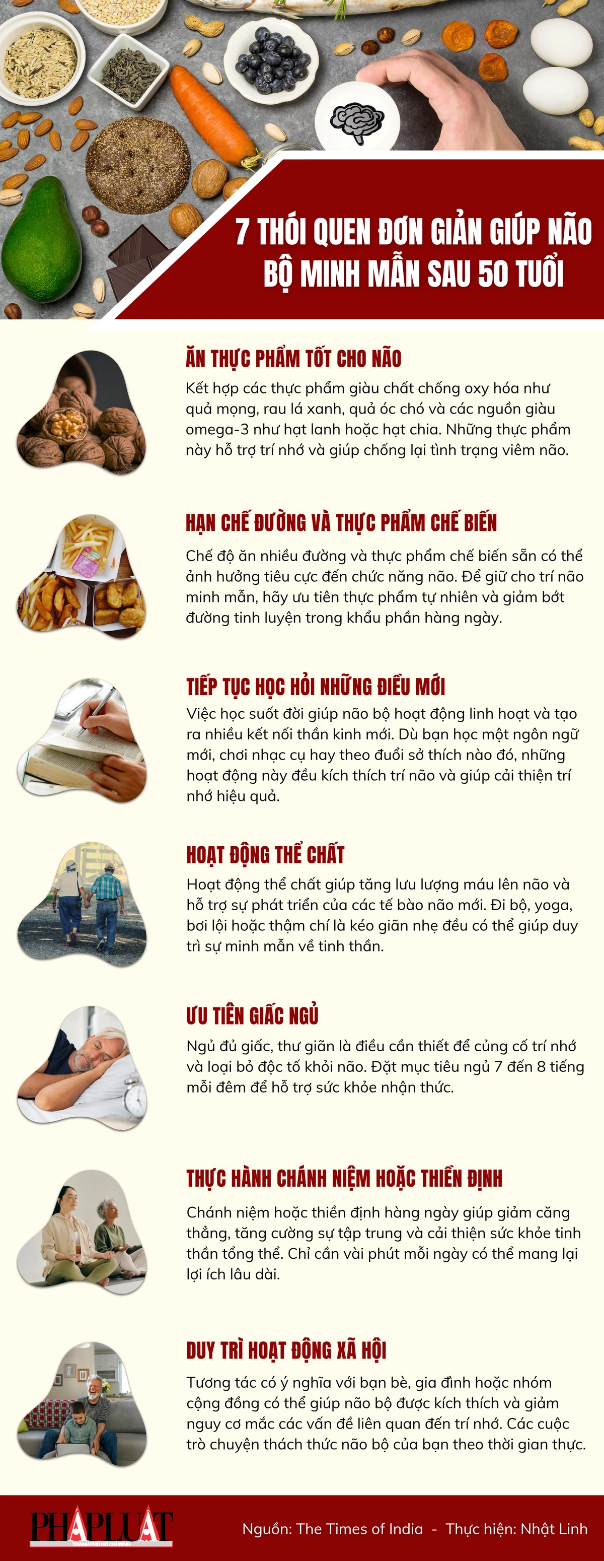 7 thói quen đơn giản giúp não bộ minh mẫn sau 50 tuổi