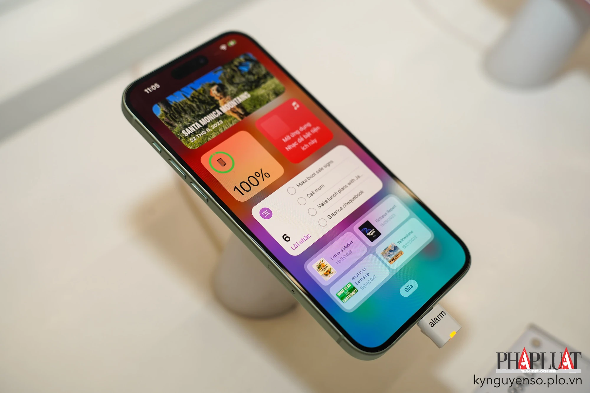 iPhone 15 series đều được trang bị Dynamic Island. Ảnh: TIỂU MINH iPhone 15 series đều được trang bị Dynamic Island. Ảnh: TIỂU MINH