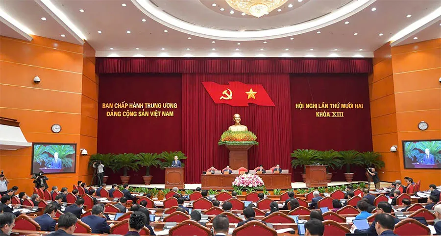 Quang cảnh Hội nghị Trung ương 12 khóa XIII. Ảnh: CTV
