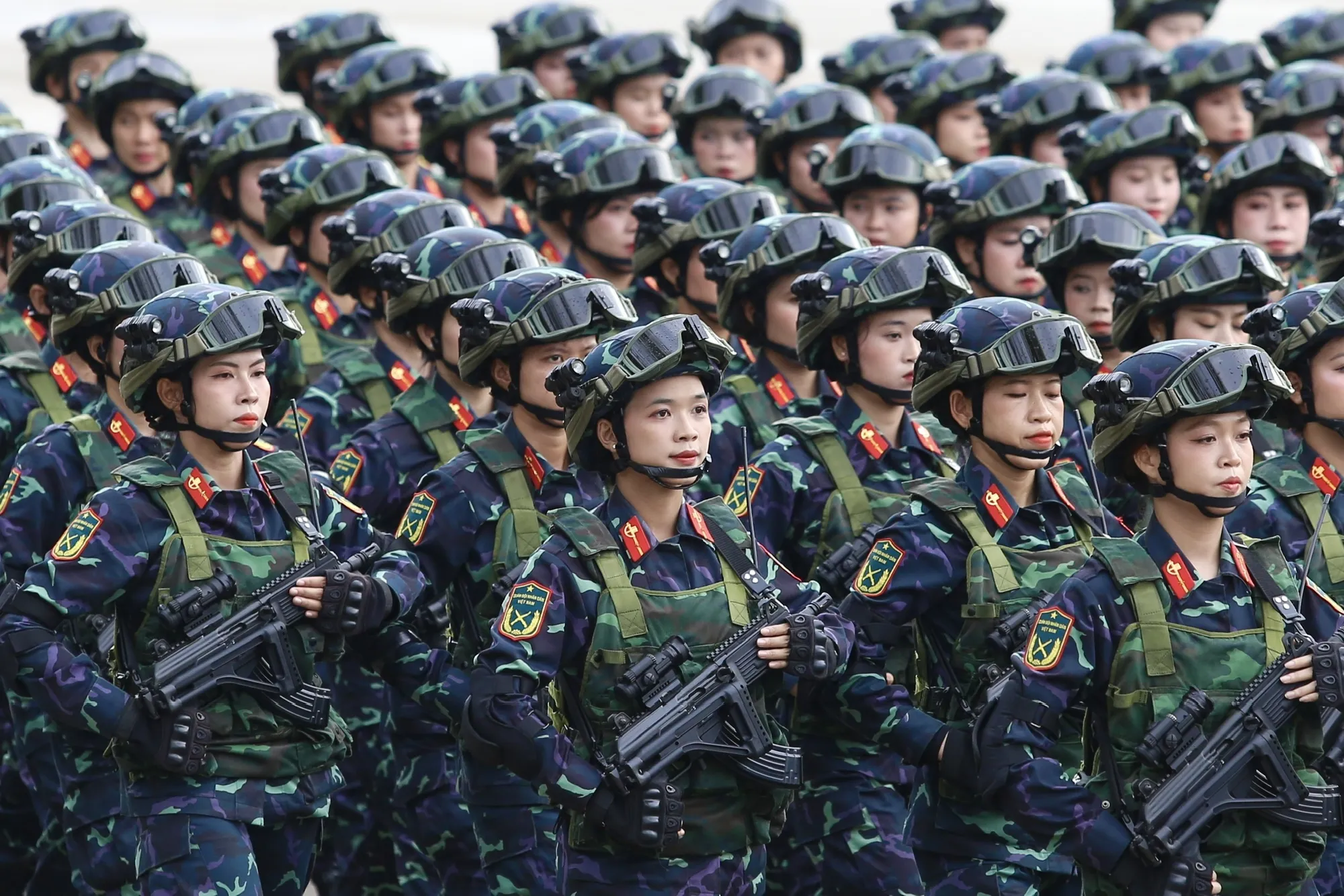 Khối nữ chiến sĩ biệt động - lực lượng hoạt động bí mật tại các đô thị trong kháng chiến. Tổng duyệt diễu binh A80 (18).jpg