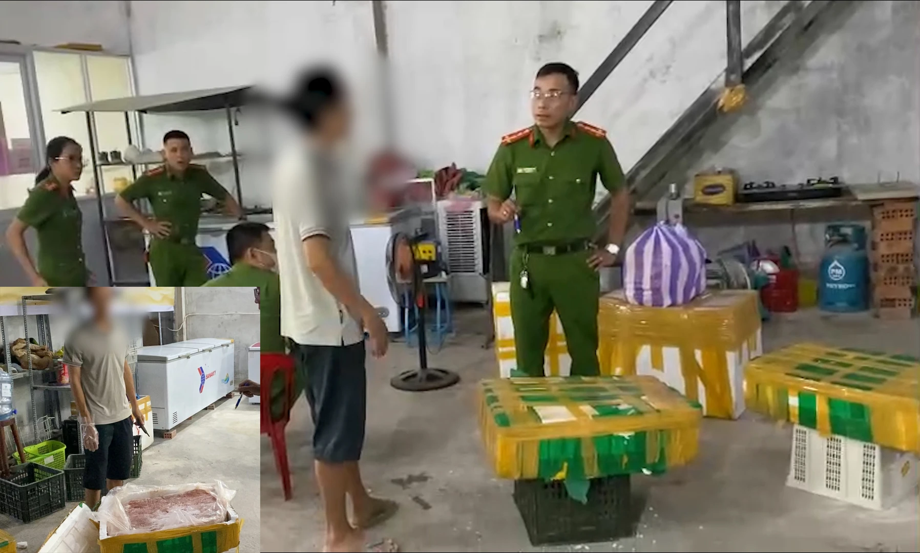Sáng 30-6, Công an quận Liên Chiểu, TP Đà Nẵng kiểm tra kho hàng “Hải Sản Đà Thành” ở phường Hòa Khánh Nam, quận Liên Chiểu, phát hiện 50 kg vú heo không rõ nguồn gốc chuẩn bị đi giao cho khách. Ảnh: HẢI HIẾU Sáng 30-6, Công an quận Liên Chiểu, TP Đà Nẵng kiểm tra kho hàng “Hải Sản Đà Thành” ở phường Hòa Khánh Nam, quận Liên Chiểu, phát hiện 50 kg vú heo không rõ nguồn gốc chuẩn bị đi giao cho khách. Ảnh: HẢI HIẾU