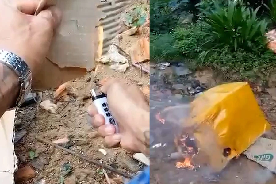 Từ việc “xung phong” đi đốt các thùng xốp trong quán Bò tơ Đà Lạt ở 118 Hùng Vương, chúng tôi phát hiện thông tin các nơi giao hàng cho các quán nhậu ở Đà Lạt. Ảnh: MINH HẬU Từ việc “xung phong” đi đốt các thùng xốp trong quán Bò tơ Đà Lạt ở 118 Hùng Vương, chúng tôi phát hiện thông tin các nơi giao hàng cho các quán nhậu ở Đà Lạt. Ảnh: MINH HẬU