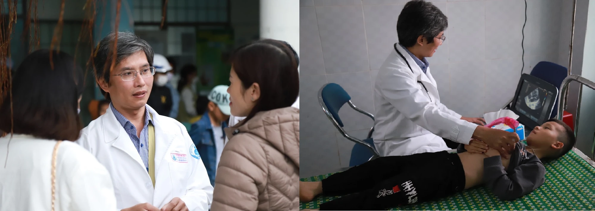 BS Đỗ Nguyên Tín trong một chuyến khám bệnh tầm soát trẻ em mắc bệnh tim bẩm sinh đề đem về TP.HCM can thiệp miễn phí ở Phú Yên mới đây.