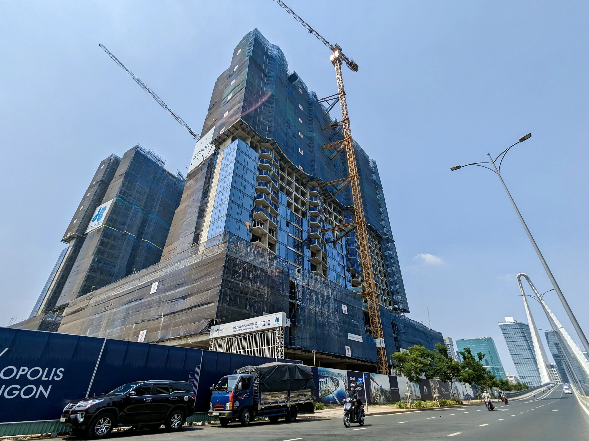 Dự án khu phức hợp Sóng Việt tại tại lô đất 1-17 Khu đô thị mới Thủ Thiêm, TP Thủ Đức. Ảnh: BẢO PHƯƠNG