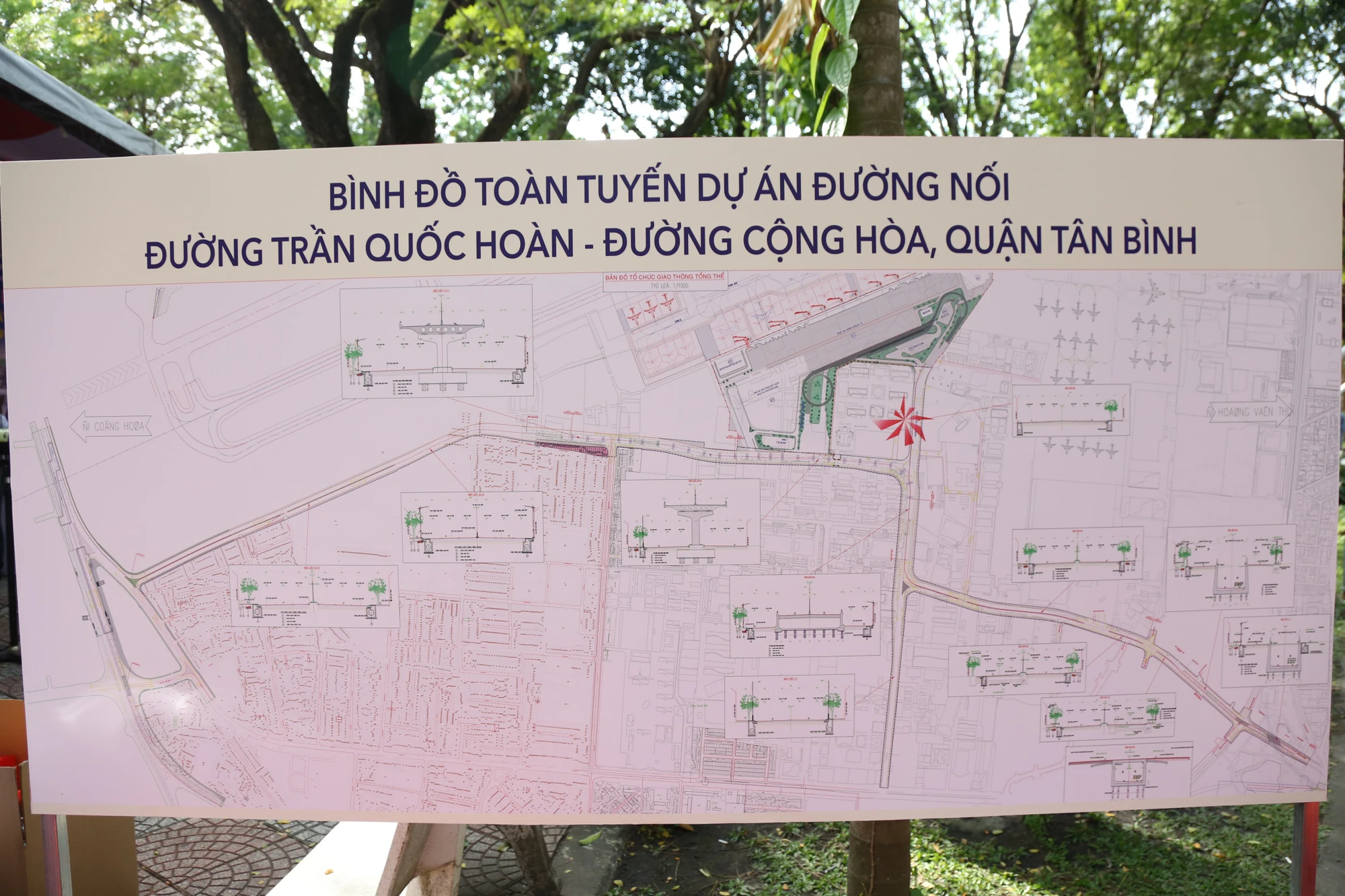 Sơ đồ dự án đường nối Trần Quốc Hoàn - Cộng Hòa. Ảnh: ĐÀO TRANG.