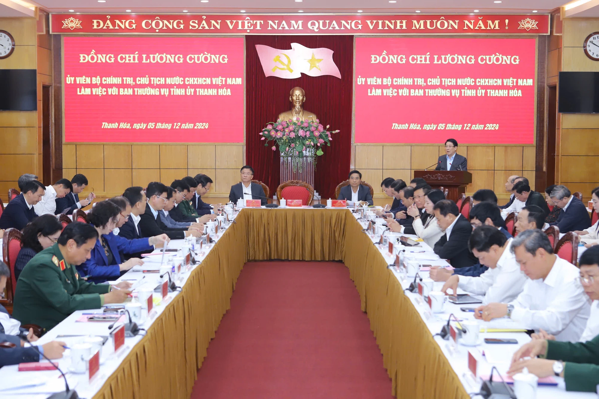 Chủ tịch nước Lương Cường làm việc với lãnh đạo chủ chốt tỉnh Thanh Hóa2.jpg