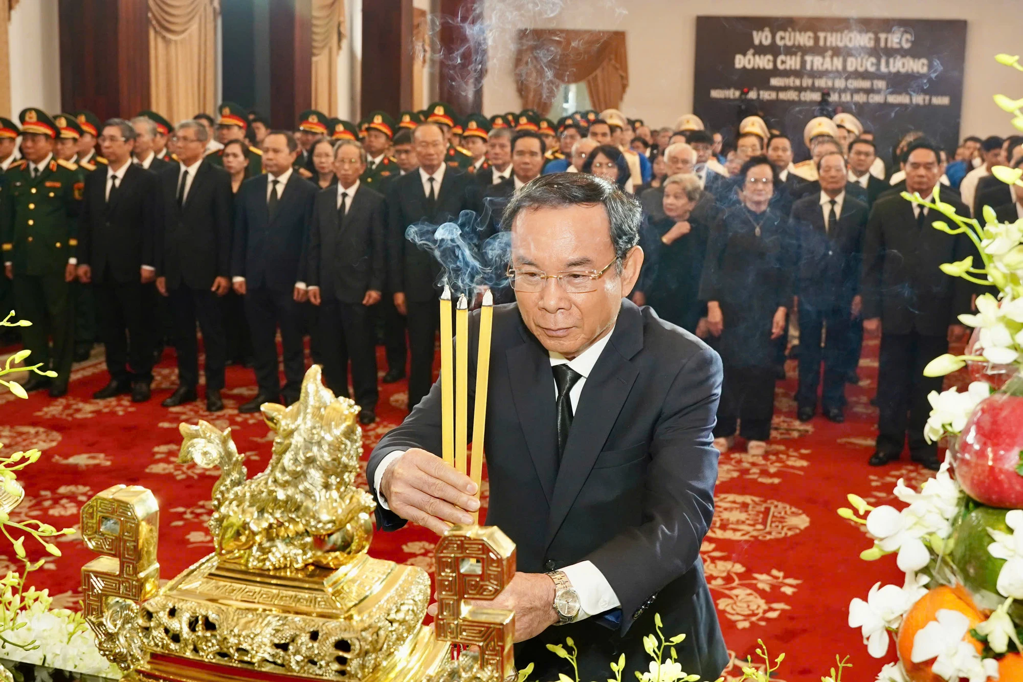 Chùm ảnh: Lễ viếng nguyên Chủ tịch nước Trần Đức Lương tại TP.HCM