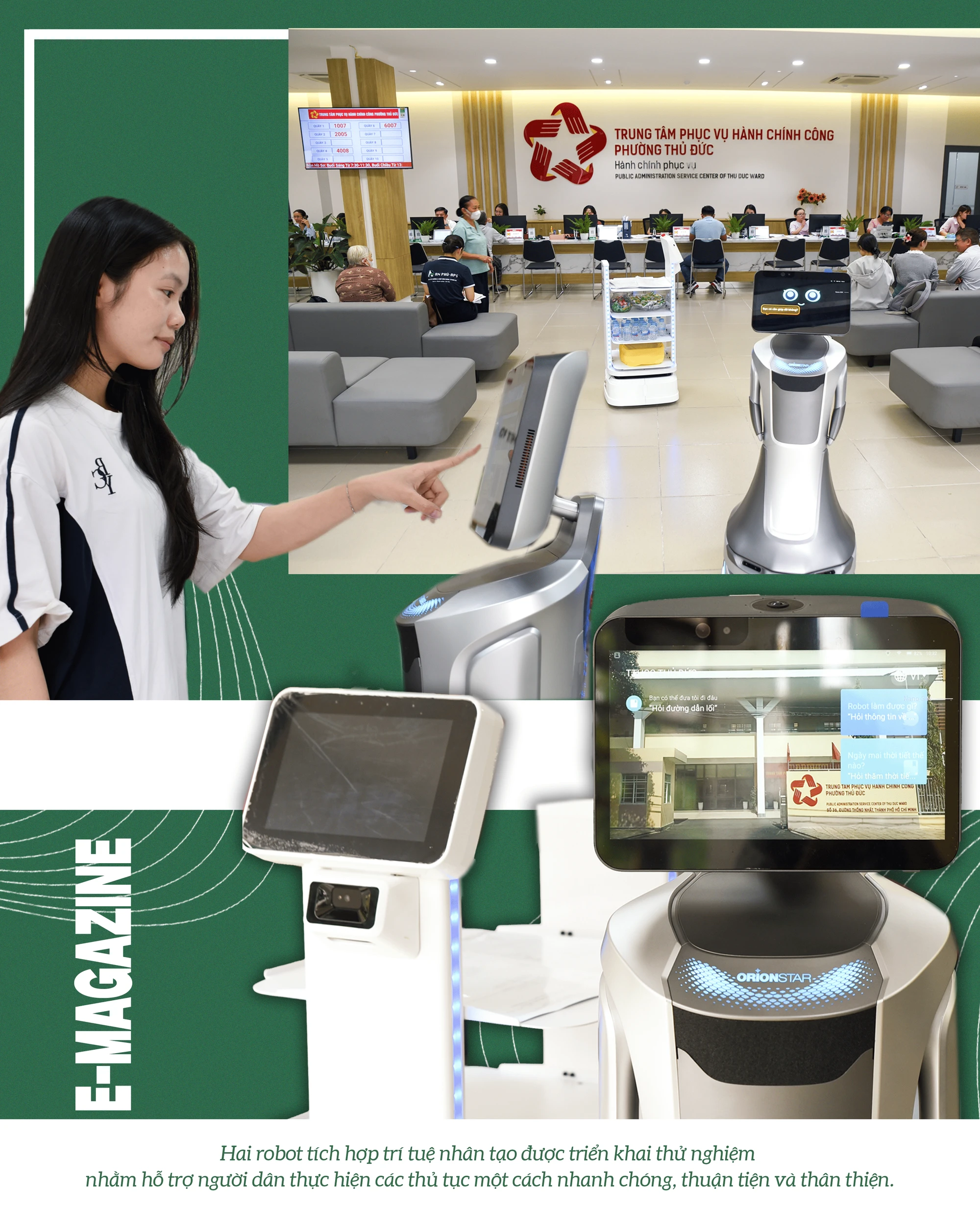 Hai robot tích hợp trí tuệ nhân tạo được triển khai thử nghiệm nhằm hỗ trợ người dân thực hiện các thủ tục một cách nhanh chóng, thuận tiện và thân thiện.png