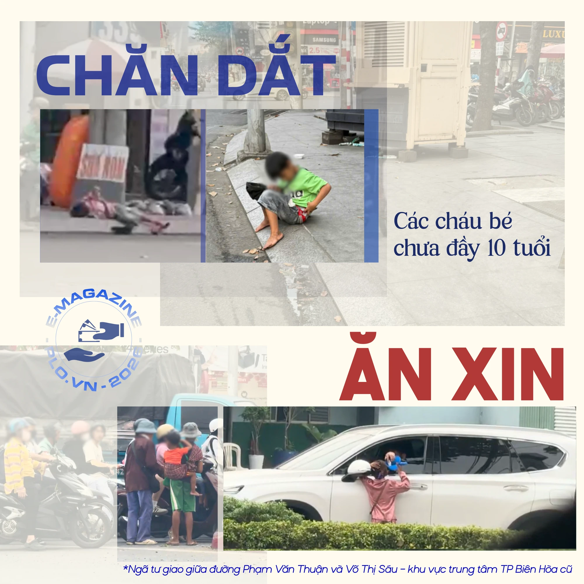 ẢNH GHÉP 4 - Dòng xe chờ đèn đỏ tại ngã tư giao giữa đường Phạm Văn Thuận và Võ Thị Sáu – khu vực trung tâm TP Biên Hòa cũ (2 ảnh) + Một cháu bé chưa đầy 10 tuổi mặc áo thun, quần.png