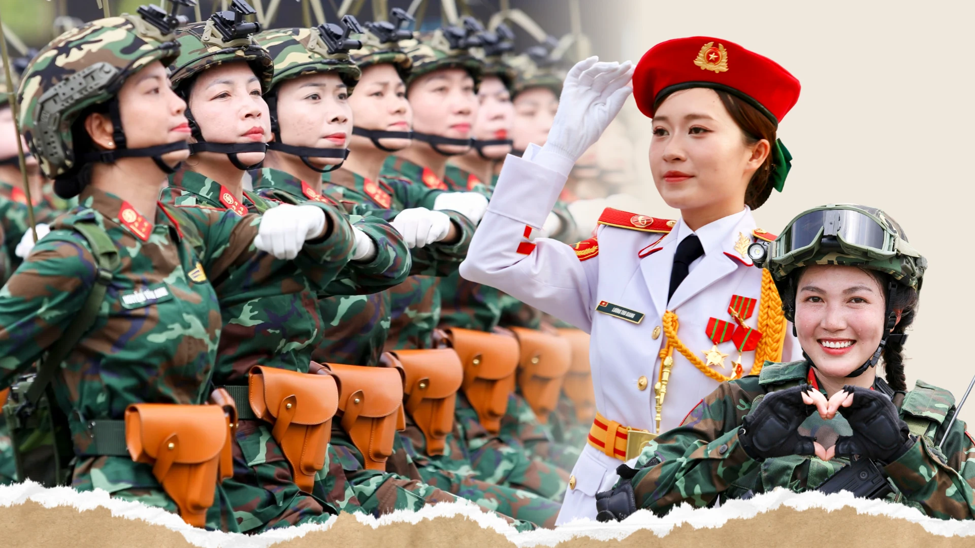 Ngắm những 'bóng hồng' tổng hợp luyện diễu binh 30-4