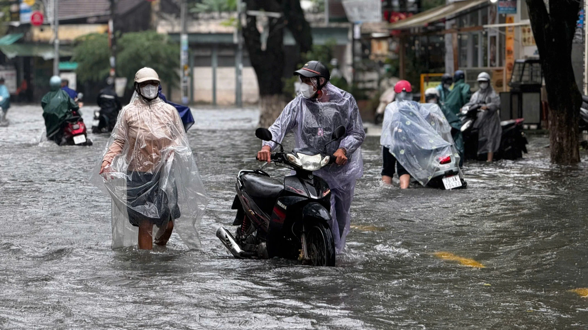 Mưa trắng trời, trung tâm Quảng Ngãi chìm sâu trong nước