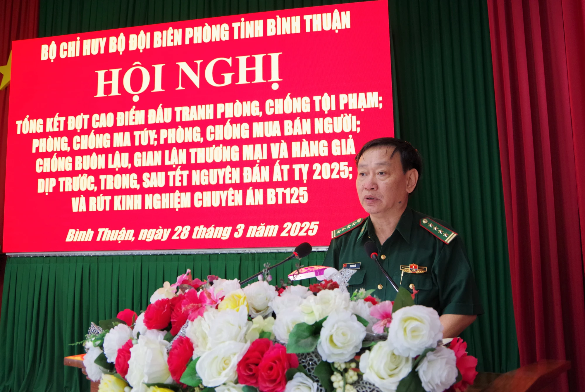 Đại tá Chu Văn Tấn, Chỉ huy trưởng Bộ đội Biên phòng Bình Thuận tổng kết, rút kinh nghiệm Chuyên án BT125.