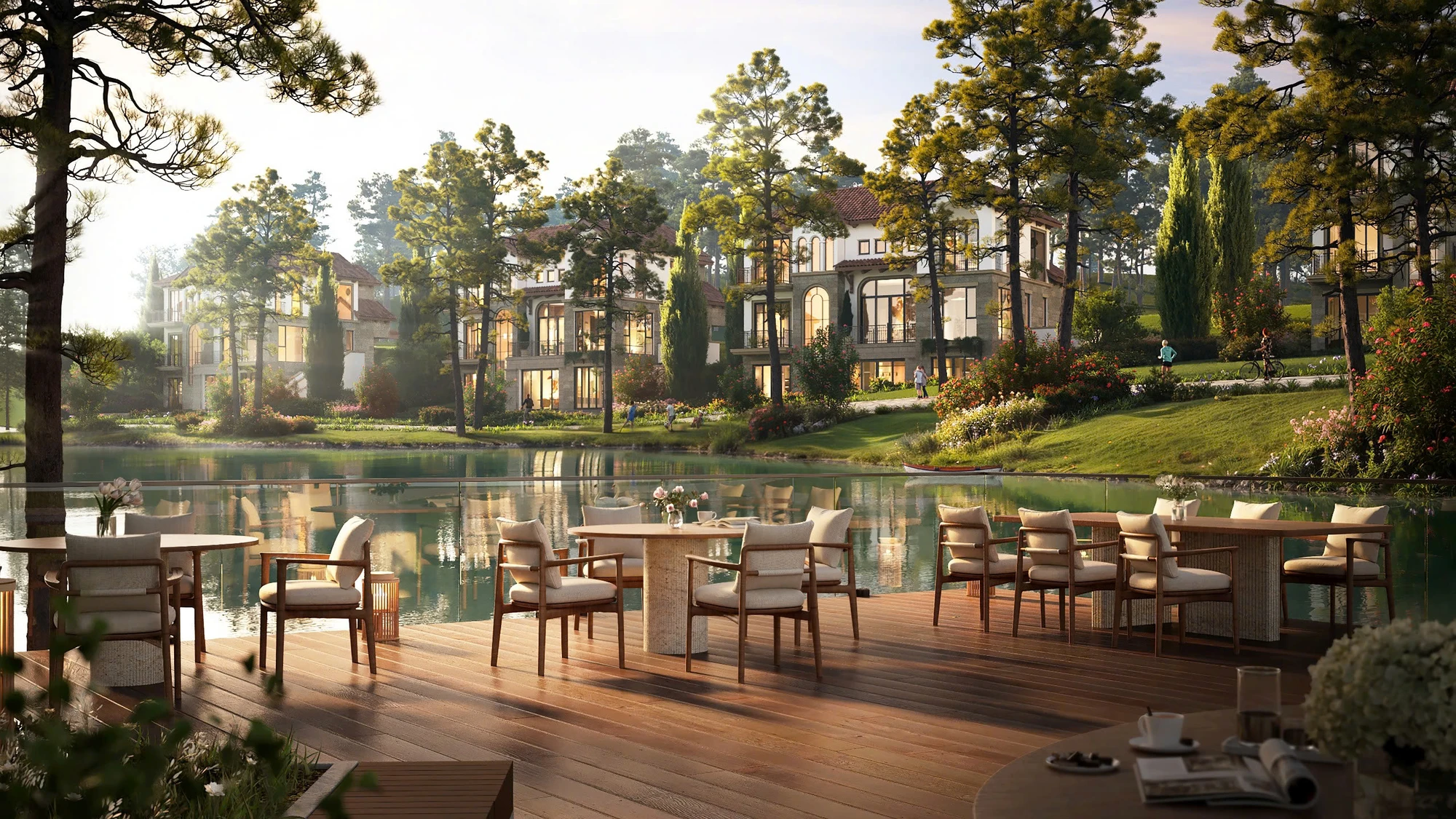 Sống kế bên Country Club 5 sao và mặt hồ rộng lớn là những đặc quyền dành cho chủ nhân biệt thự Luxury..jpg