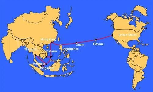 Sơ đồ tuyến cáp quang AAG nối liền Đông Nam Á với Mỹ. ban-do-AAG-1630-1421645746.jpg