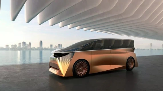 Nissan Hyper Tourer concept và là mẫu xe điện thứ ba của thương hiệu tại Japan Mobility Show 2023. Ảnh: Carscoops. Nissan- ra -mat- mau- xe- tai -nho- chay- dien -sang- trong-5.jpg