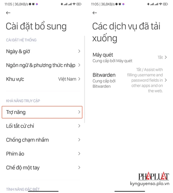 Thu hồi quyền truy cập trợ năng của ứng dụng thuế giả mạo. Ảnh: TIỂU MINH ảnh 3 Thu hồi quyền truy cập trợ năng của ứng dụng thuế giả mạo
