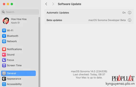 Cập nhật macOS lên phiên bản mới nhất. Ảnh: TIỂU MINH ảnh 3 Cập nhật macOS lên phiên bản mới nhất. Ảnh: TIỂU MINH