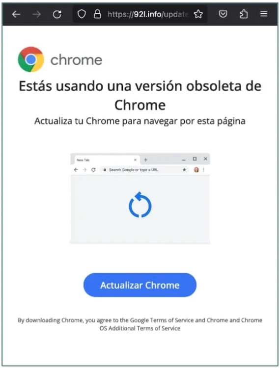 Thông báo cập nhật Google Chrome giả mạo để tải xuống file APK có chứa phần mềm độc hại ngân hàng Xenomorph. Ảnh: ThreatFabric thong-bao-cap-nhat-chrome-gia-mao-de-tai-xuong-phan-mem-doc-hai-ngan-hang-Xenomorph.jpeg