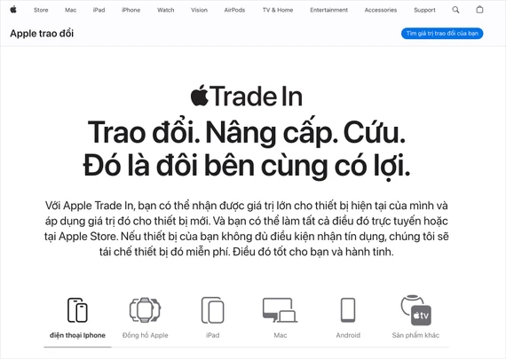 Chương trình đổi iPhone cũ lấy iPhone mới của Apple. Ảnh: TIỂU MINH Dùng iPhone giả đổi iPhone thật