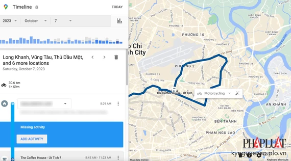 Theo dõi iPhone bằng Google Maps. Ảnh: MINH HOÀNG Theo dõi iPhone bằng Google Maps. Ảnh: MINH HOÀNG