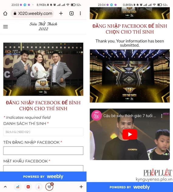 Trang web giả mạo nhằm chiếm đoạt tài khoản Facebook. Ảnh: TIỂU MINH Trang web giả mạo nhằm chiếm đoạt tài khoản Facebook. Ảnh: TIỂU MINH