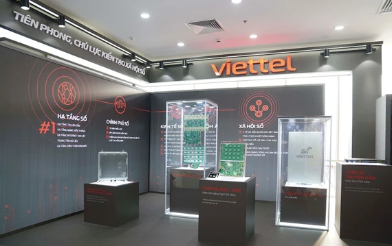 Gian hàng Viettel tại triển lãm Quốc tế Đổi mới sáng tạo Việt Nam 2023. Gian hàng Viettel tại triển lãm Quốc tế Đổi mới sáng tạo Việt Nam 2023