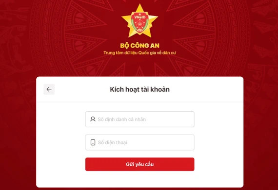 Kích hoạt tài khoản VNeID trên máy tính. Ảnh: MINH HOÀNG Kích hoạt tài khoản VNeID trên máy tính. Ảnh: MINH HOÀNG