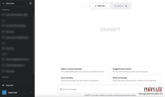 ChatGPT bị tấn công DDoS hôm 8-11. Ảnh: TIỂU MINH ChatGPT bị tấn công DDoS hôm 8-11. Ảnh: TIỂU MINH